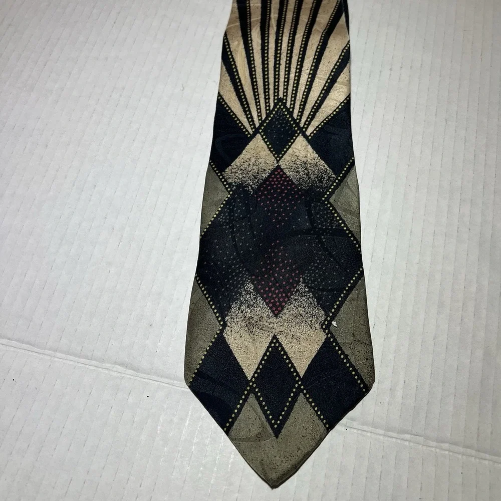 Conte di Milano Mens Tie Italian Silk Necktie Gentleman Geometric Italy Neckwear